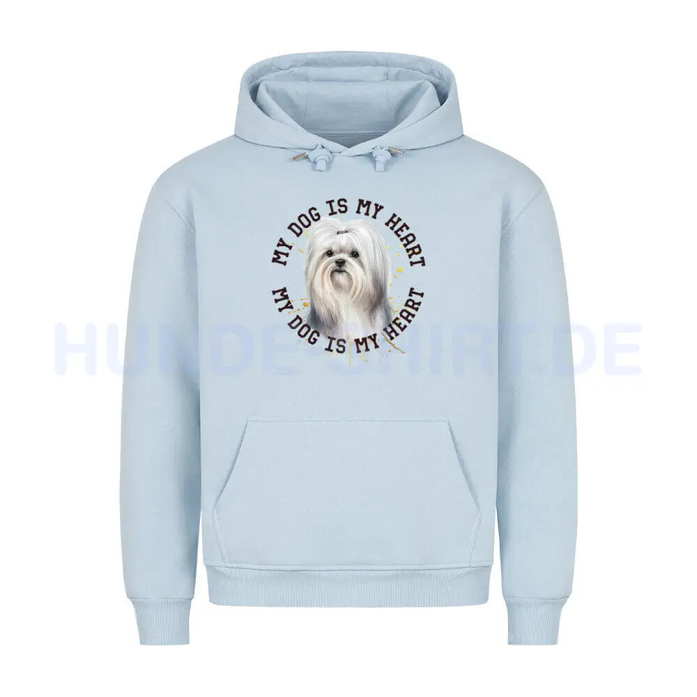 Premium Hoodie "Malteser HEART 2" Babyblau – hunde-shirt.de