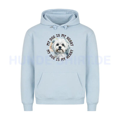 Premium Hoodie "Malteser HEART" Babyblau – hunde-shirt.de