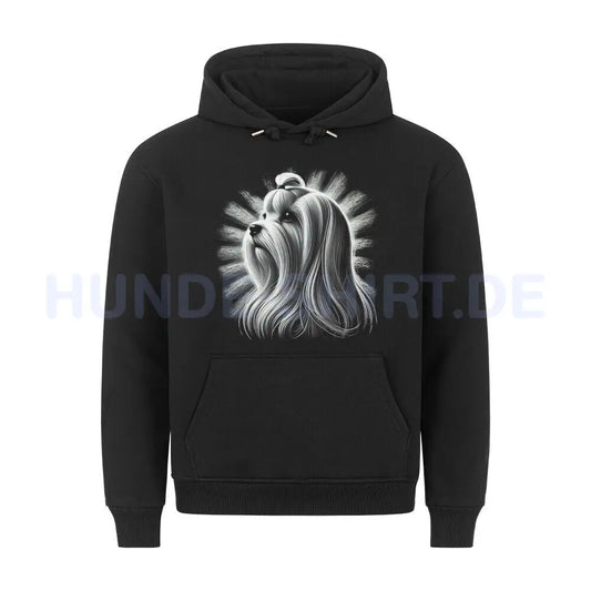 Premium Hoodie "Malteser Langhaar - Shine" Schwarz – hunde-shirt.de