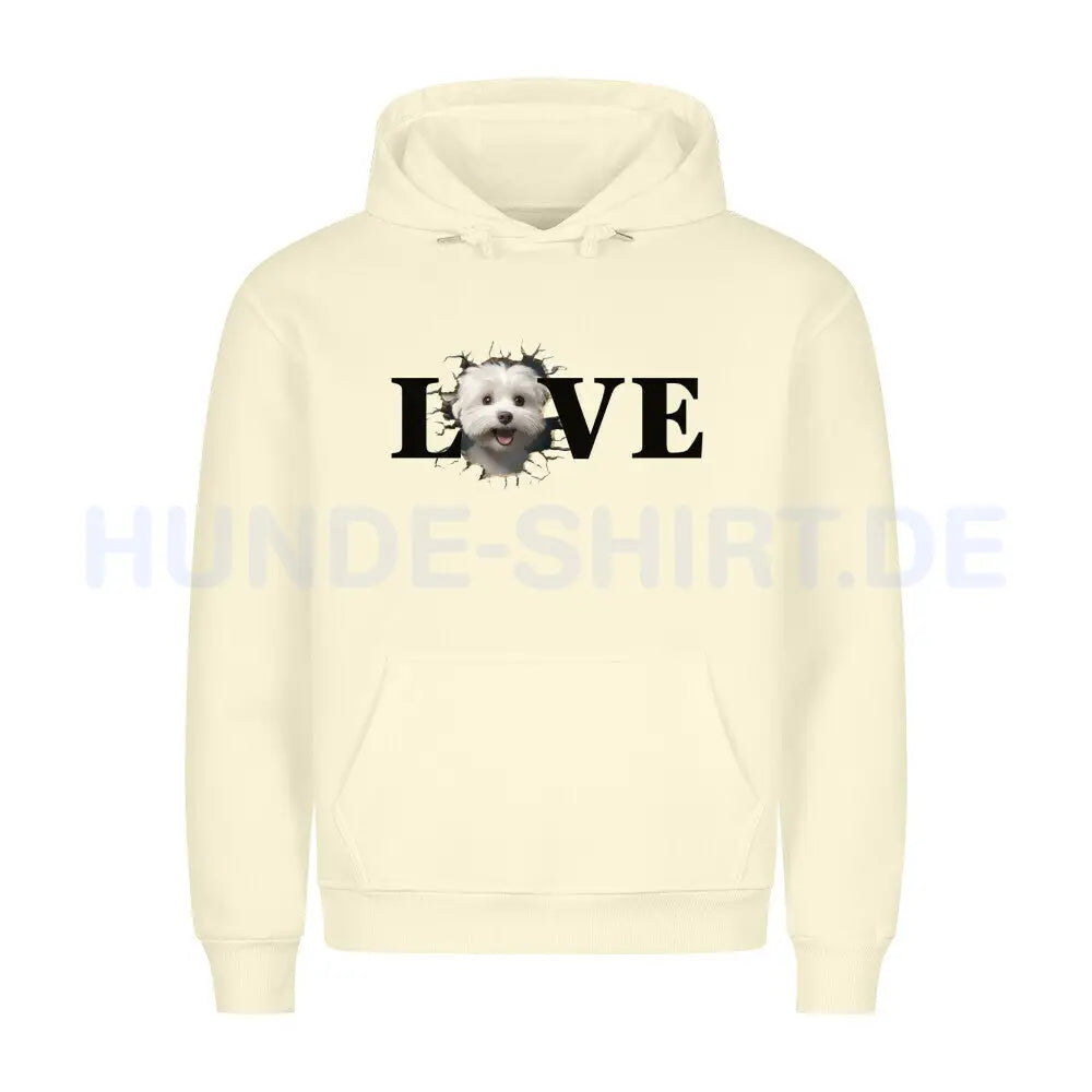 Premium Hoodie "Malteser - LOVE" Beige – hunde-shirt.de