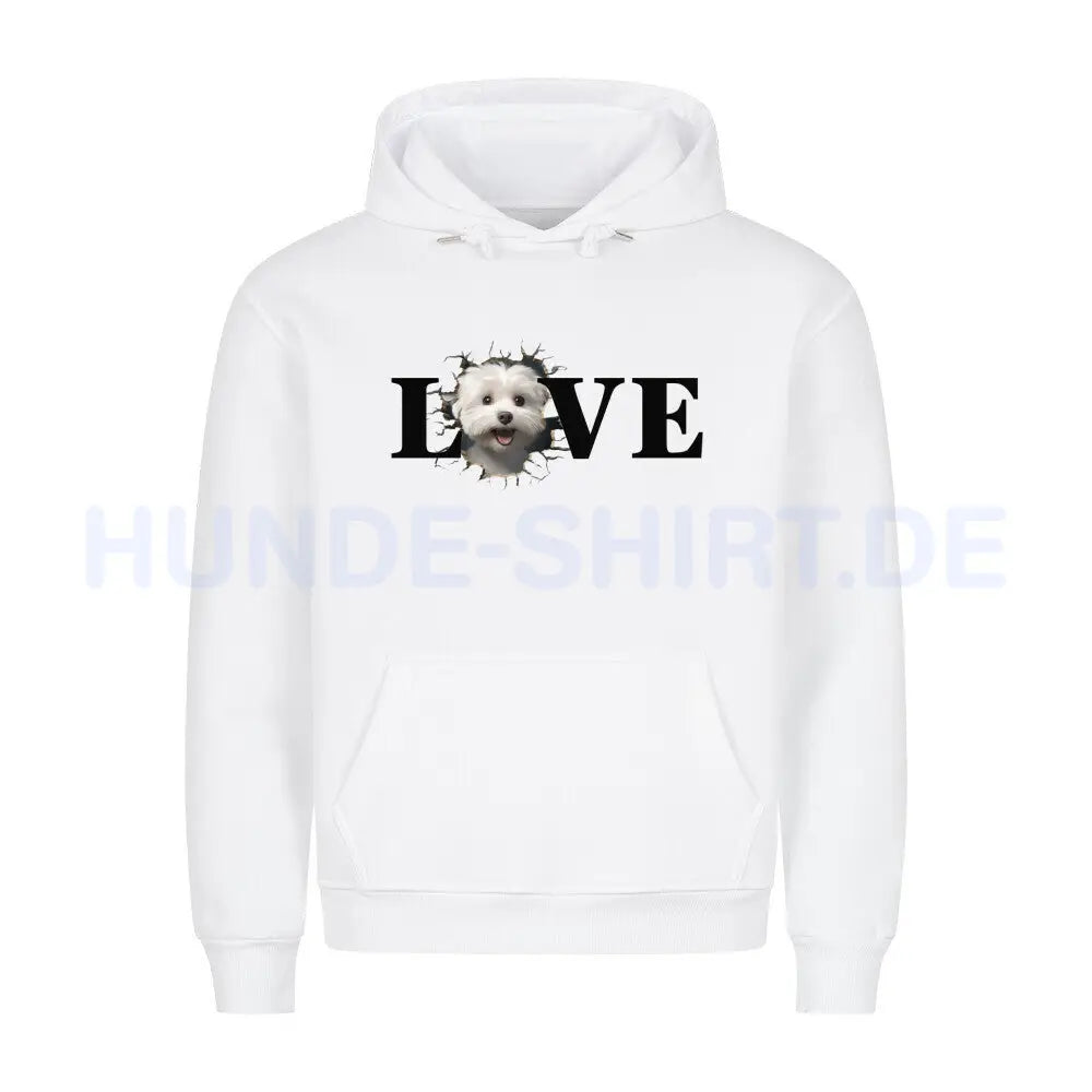 Premium Hoodie "Malteser - LOVE" Weiß – hunde-shirt.de