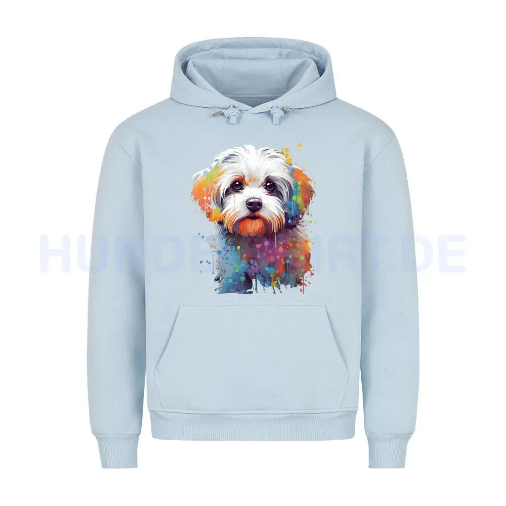 Premium Hoodie "Malteser Paint" Babyblau – hunde-shirt.de