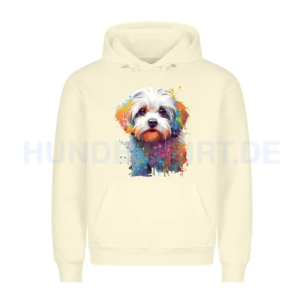 Premium Hoodie "Malteser Paint" Beige – hunde-shirt.de