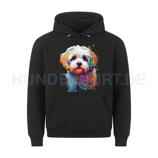 Premium Hoodie "Malteser Paint" Schwarz – hunde-shirt.de