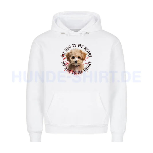 Premium Hoodie "Maltipoo HEART 2" Weiß – hunde-shirt.de