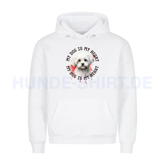 Premium Hoodie "Maltipoo HEART" Weiß – hunde-shirt.de