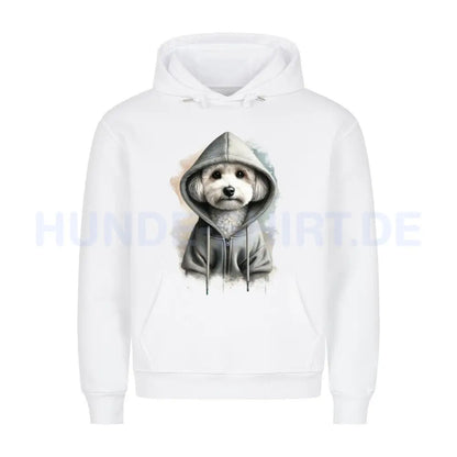 Premium Hoodie "Maltipoo Hooded" Weiß – hunde-shirt.de