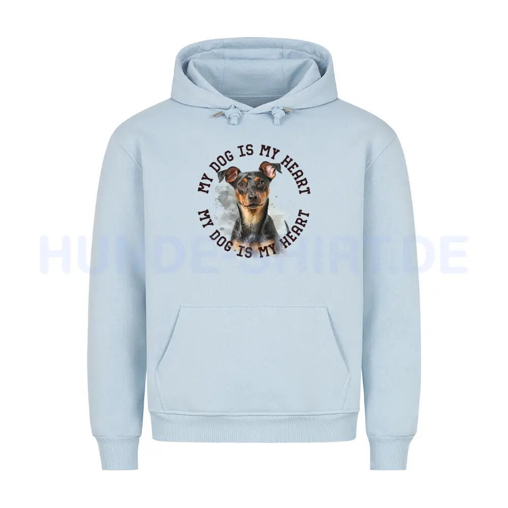 Premium Hoodie "Manchester Terrier HEART 2" Babyblau – hunde-shirt.de