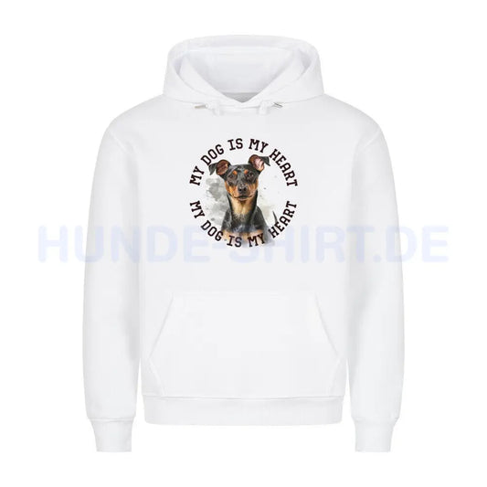 Premium Hoodie "Manchester Terrier HEART 2" Weiß – hunde-shirt.de