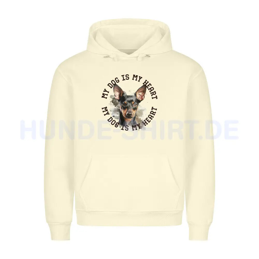 Premium Hoodie "Manchester Terrier HEART" Beige – hunde-shirt.de