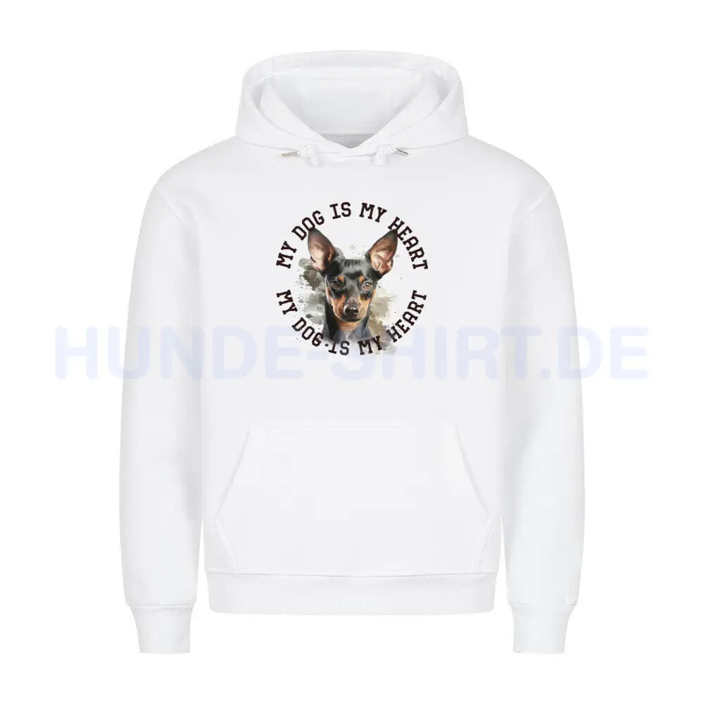 Premium Hoodie "Manchester Terrier HEART" Weiß – hunde-shirt.de