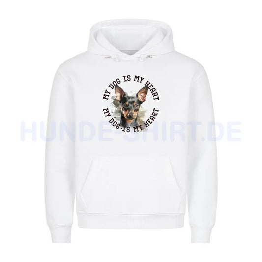 Premium Hoodie "Manchester Terrier HEART" Weiß – hunde-shirt.de