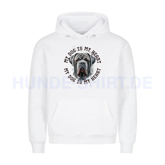 Premium Hoodie "Mastino Napoletano HEART" Weiß – hunde-shirt.de