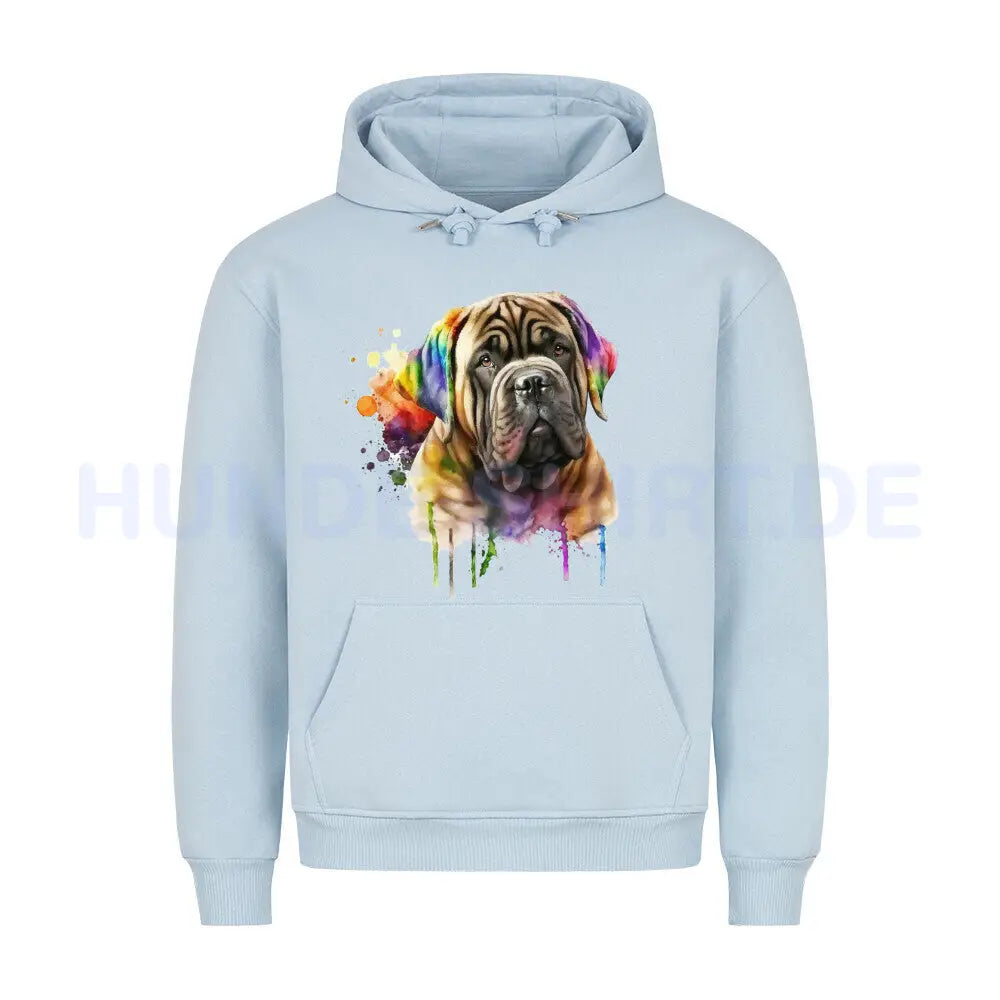 Premium Hoodie "Mastino - Paint" Babyblau – hunde-shirt.de