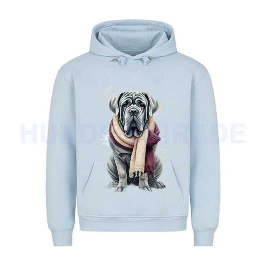 Premium Hoodie "Mastino Winter" Babyblau – hunde-shirt.de