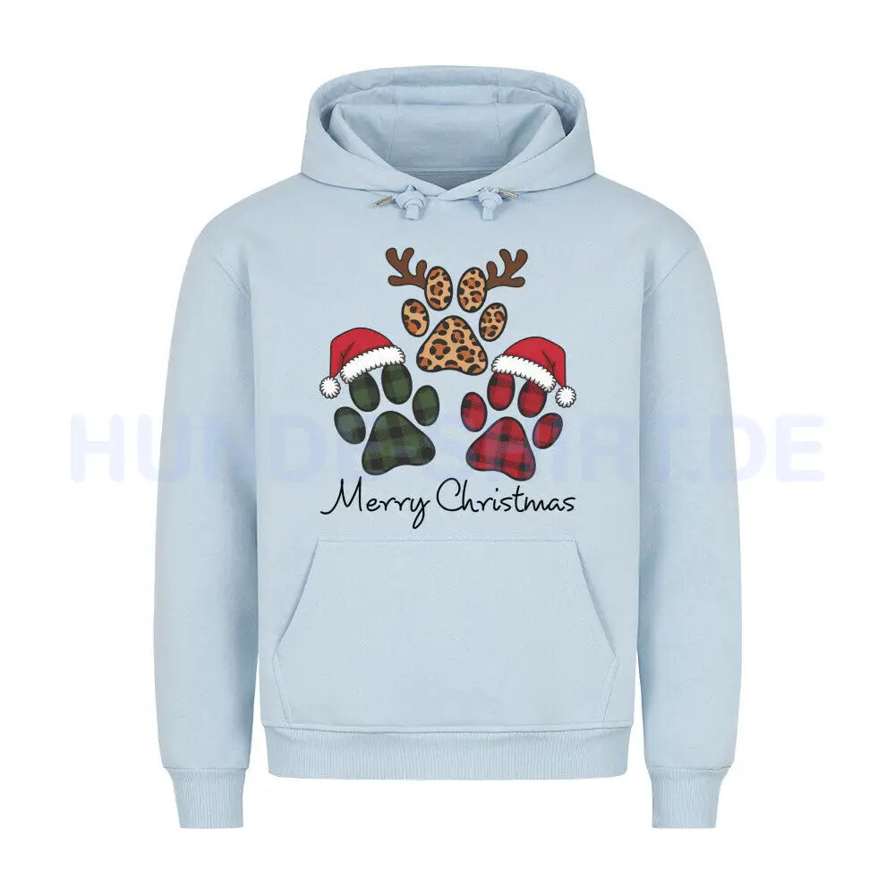 Premium Hoodie "Merry Christmas" Babyblau – hunde-shirt.de