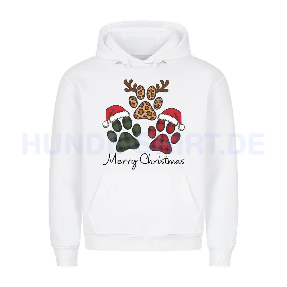 Premium Hoodie "Merry Christmas" Weiß – hunde-shirt.de