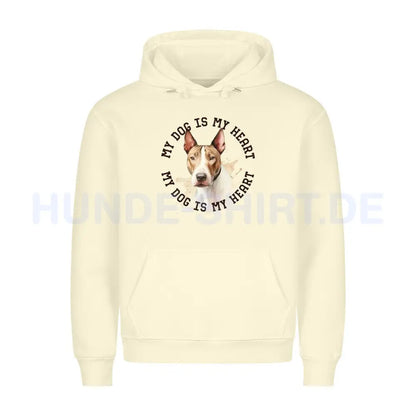 Premium Hoodie "Miniature Bullterrier HEART" Beige – hunde-shirt.de