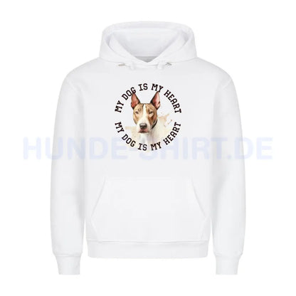 Premium Hoodie "Miniature Bullterrier HEART" Weiß – hunde-shirt.de