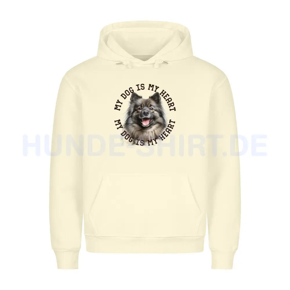 Premium Hoodie "Mittelspitz HEART" Beige – hunde-shirt.de