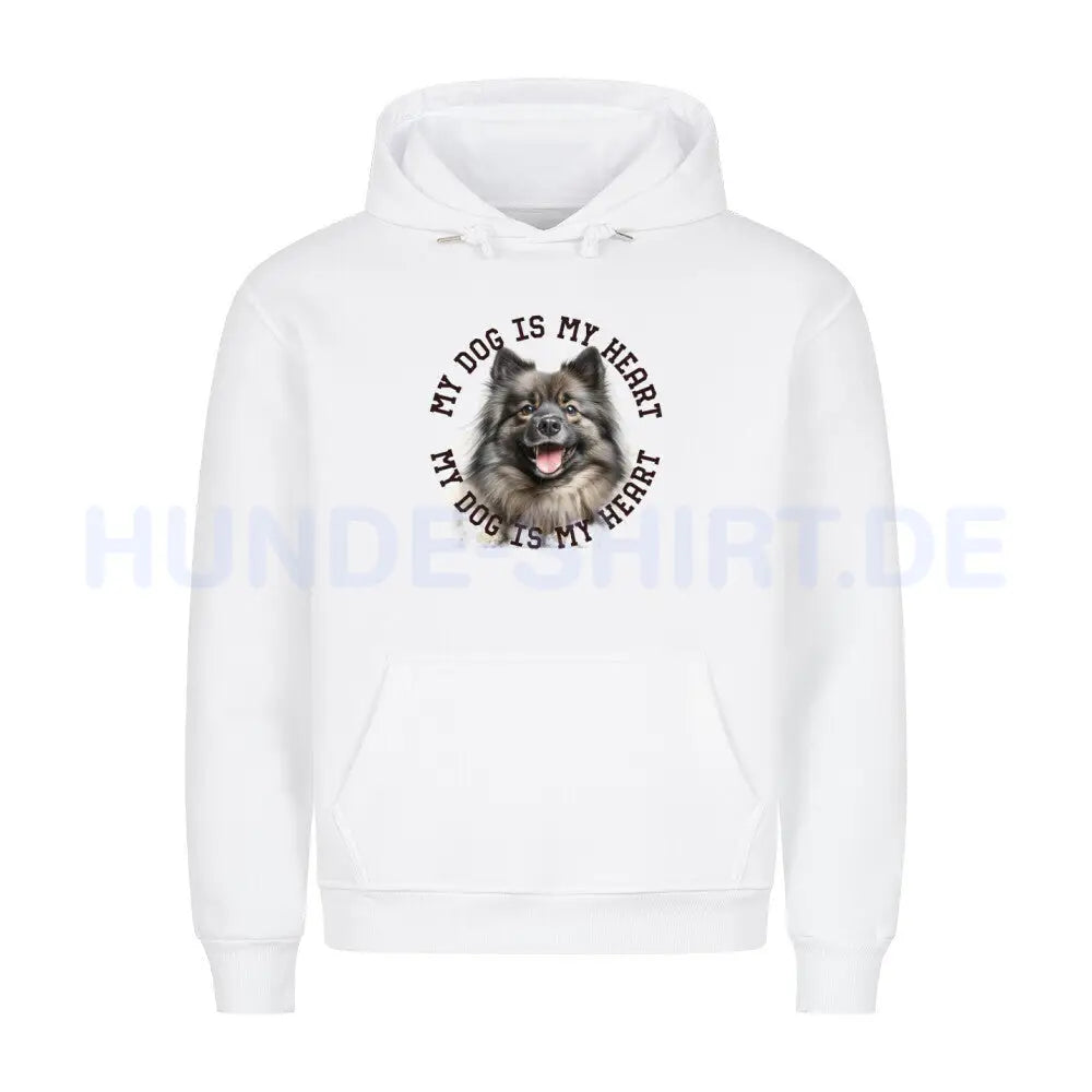 Premium Hoodie "Mittelspitz HEART" Weiß – hunde-shirt.de