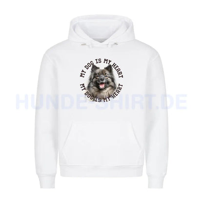 Premium Hoodie "Mittelspitz HEART" Weiß – hunde-shirt.de