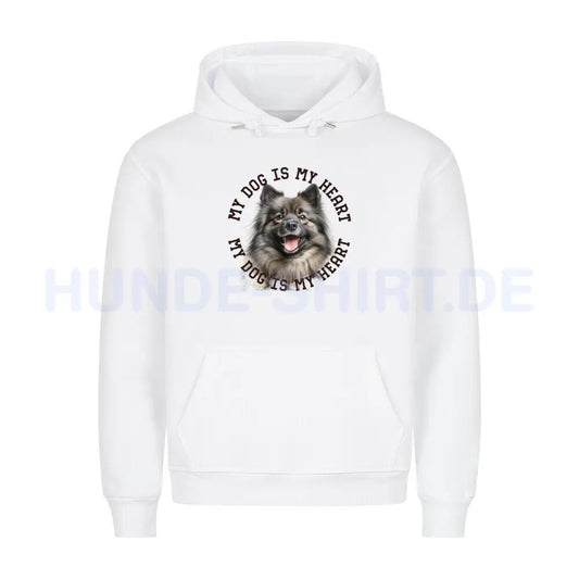 Premium Hoodie "Mittelspitz HEART" Weiß – hunde-shirt.de