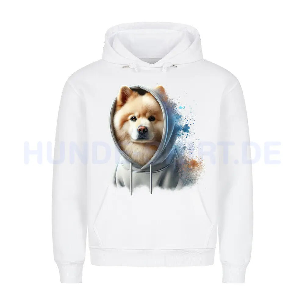 Premium Hoodie "Mittelspitz Hooded" Weiß – hunde-shirt.de