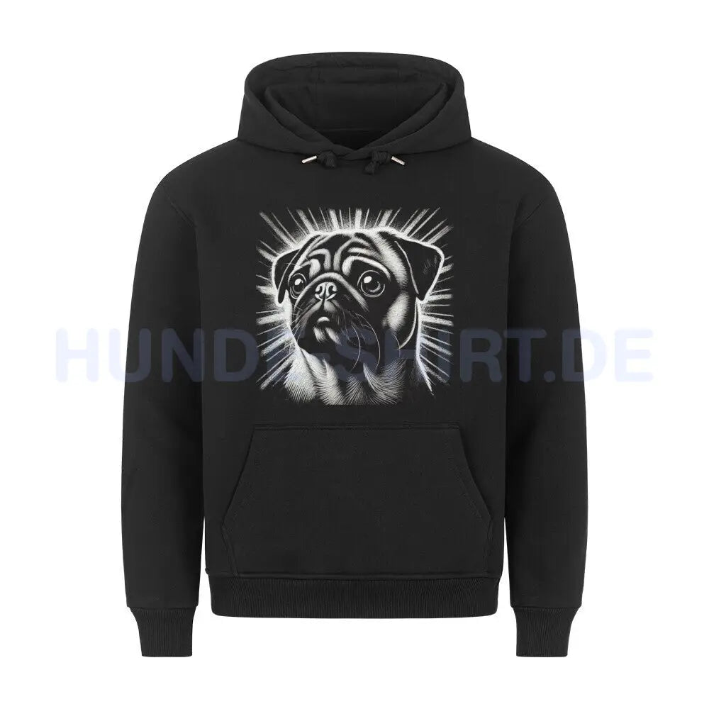 Premium Hoodie "Mops - Bright" Schwarz – hunde-shirt.de