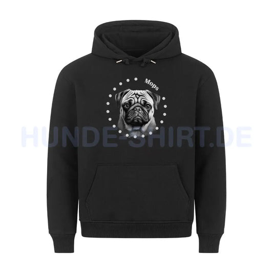 Premium Hoodie "Mops R" Schwarz – hunde-shirt.de