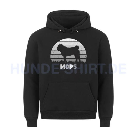 Premium Hoodie "Mops S" Schwarz – hunde-shirt.de