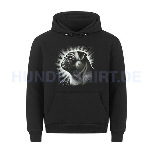 Premium Hoodie "Mops - Shine" Schwarz – hunde-shirt.de