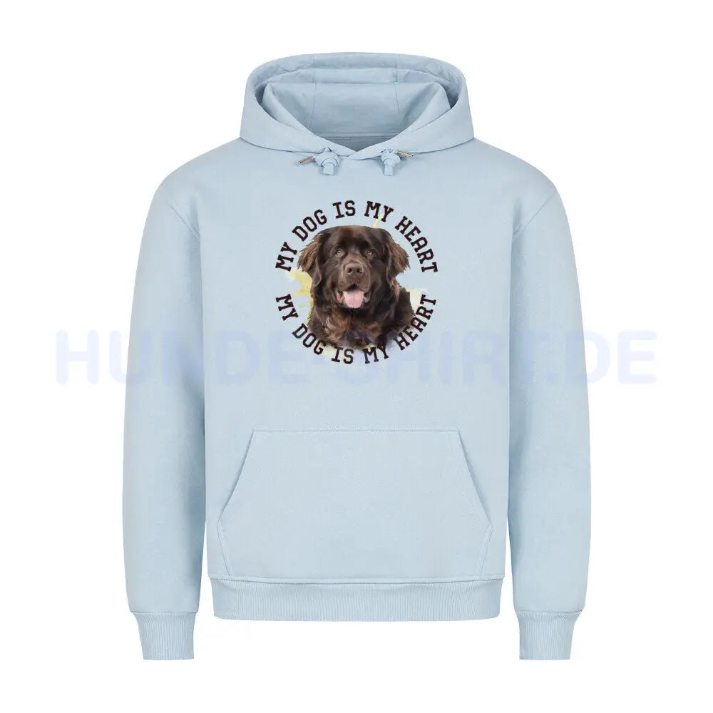 Premium Hoodie "Neufundländer HEART 2" Babyblau – hunde-shirt.de