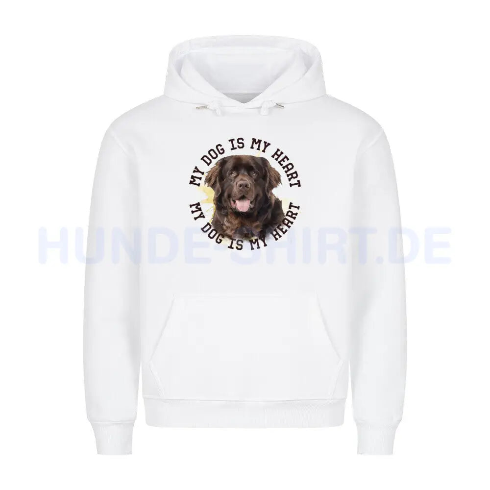 Premium Hoodie "Neufundländer HEART 2" Weiß – hunde-shirt.de