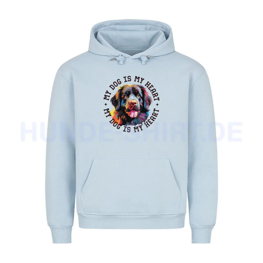 Premium Hoodie "Neufundländer HEART" Babyblau – hunde-shirt.de