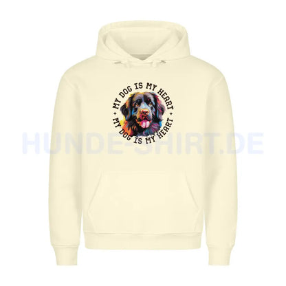 Premium Hoodie "Neufundländer HEART" Beige – hunde-shirt.de