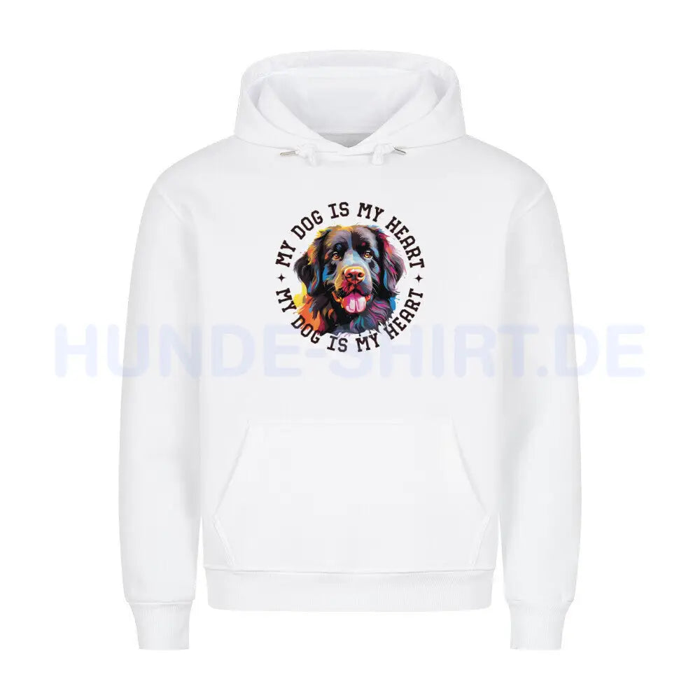 Premium Hoodie "Neufundländer HEART" Weiß – hunde-shirt.de