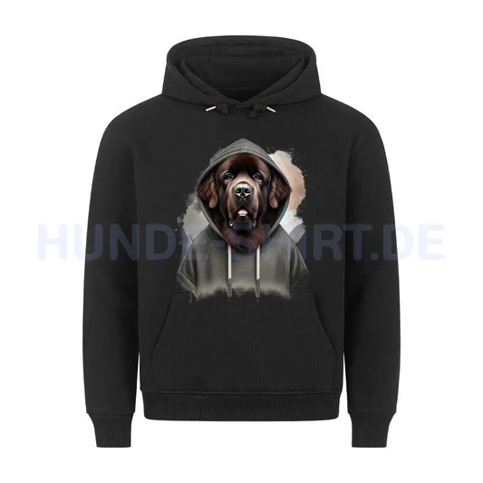 Premium Hoodie "Neufundländer Hooded 2" Schwarz – hunde-shirt.de