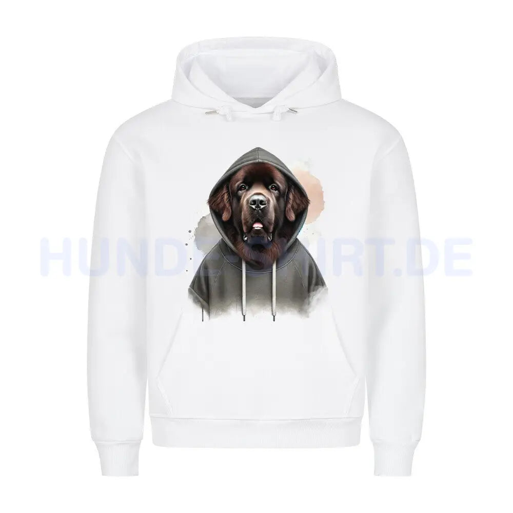 Premium Hoodie "Neufundländer Hooded 2" Weiß – hunde-shirt.de