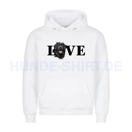 Premium Hoodie "Neufundländer LOVE" Weiß – hunde-shirt.de