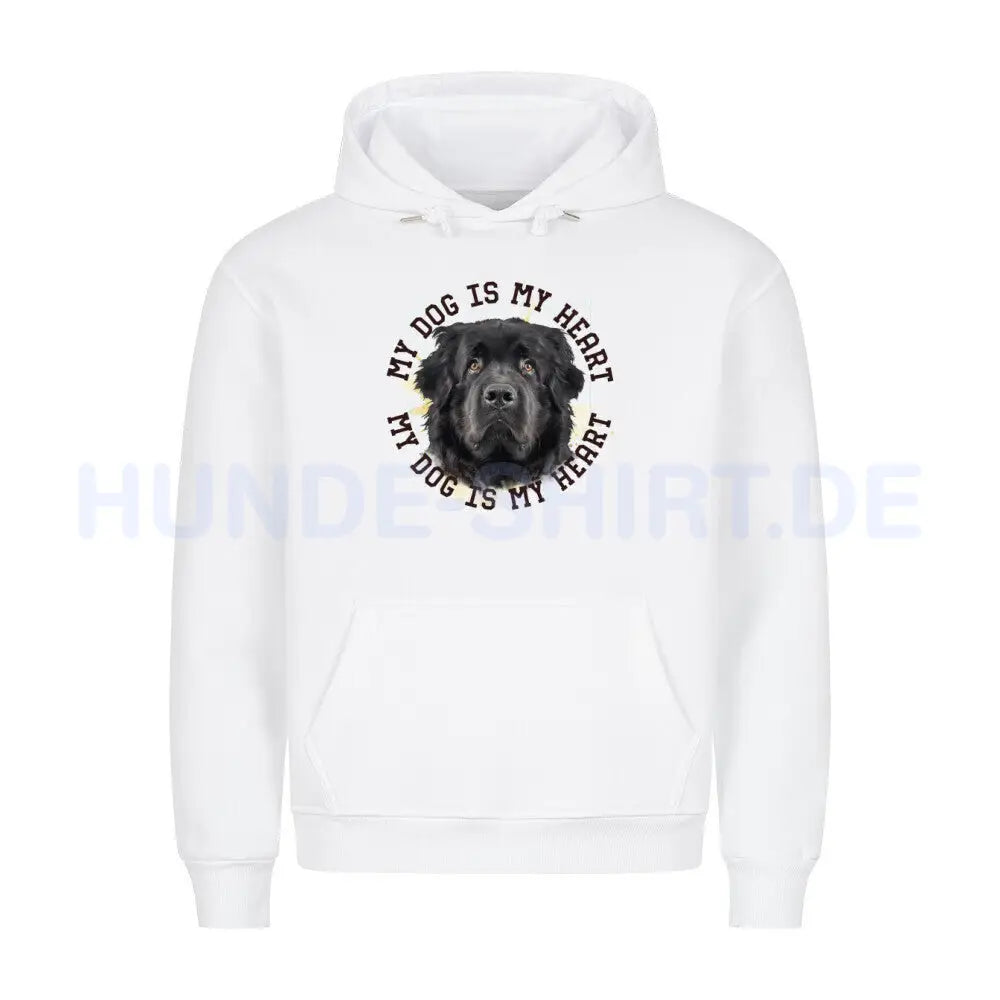 Premium Hoodie "Neufundländer schwarz HEART" Weiß – hunde-shirt.de