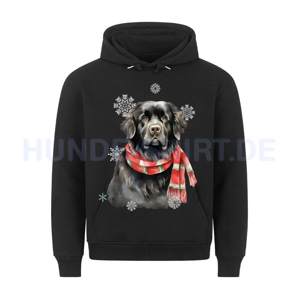 Premium Hoodie "Neufundländer Winter" Schwarz – hunde-shirt.de