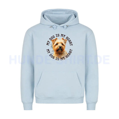 Premium Hoodie "Norfolk Terrier HEART" Babyblau – hunde-shirt.de