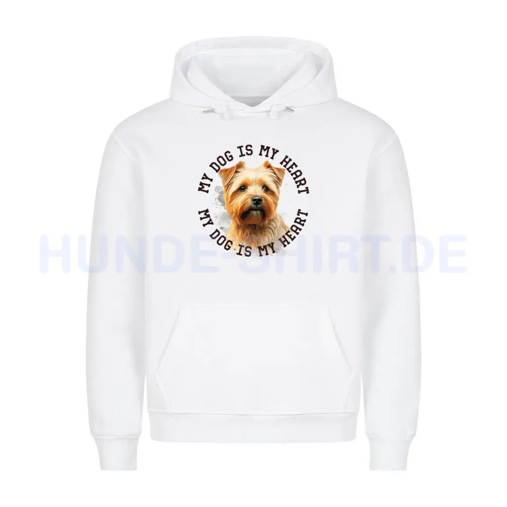 Premium Hoodie "Norfolk Terrier HEART" Weiß – hunde-shirt.de