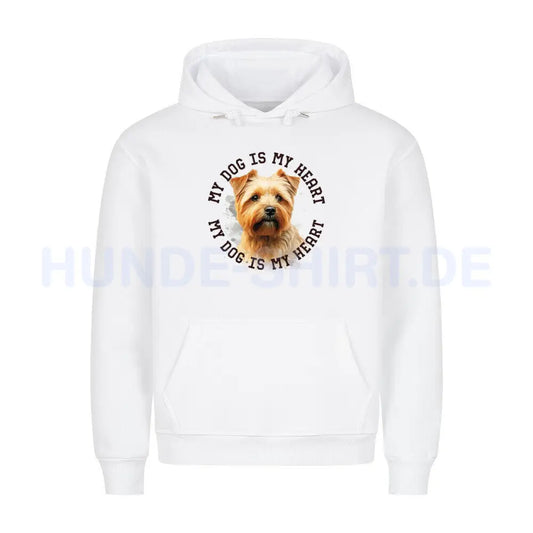 Premium Hoodie "Norfolk Terrier HEART" Weiß – hunde-shirt.de