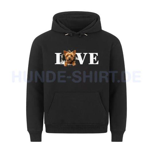 Premium Hoodie "Norwich Terrier - LOVE" Schwarz – hunde-shirt.de