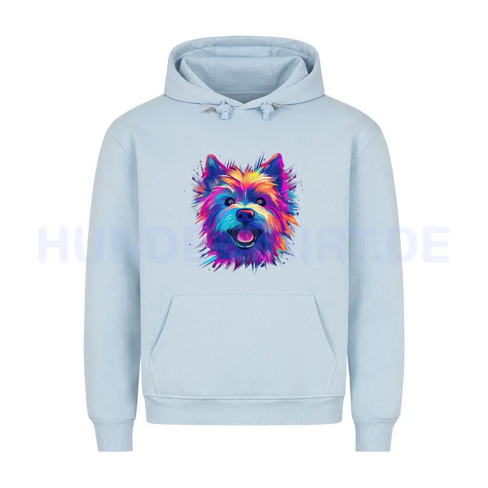 Premium Hoodie "Norwich Terrier - Paint" Babyblau – hunde-shirt.de