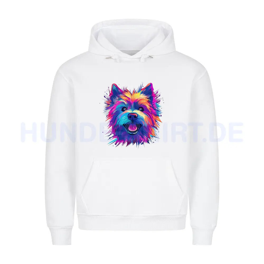 Premium Hoodie "Norwich Terrier - Paint" Weiß – hunde-shirt.de