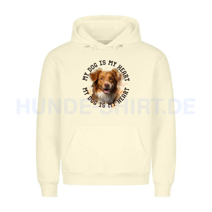 Premium Hoodie "Nova Scotia Duck Tolling Retriever HEART" Beige – hunde-shirt.de