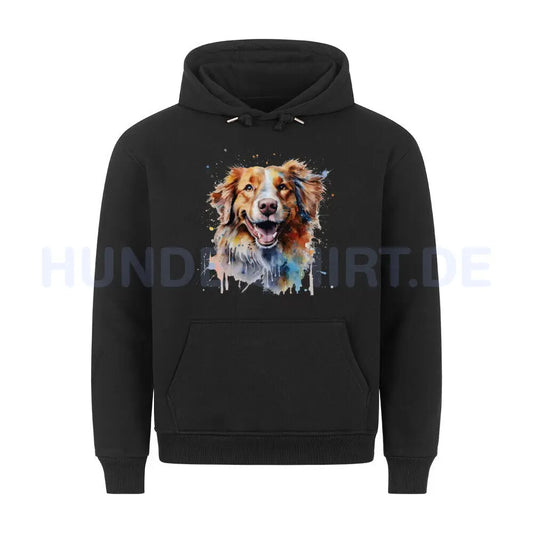 Premium Hoodie "Nova Scotia Duck Tolling Retriever Paint" Schwarz – hunde-shirt.de